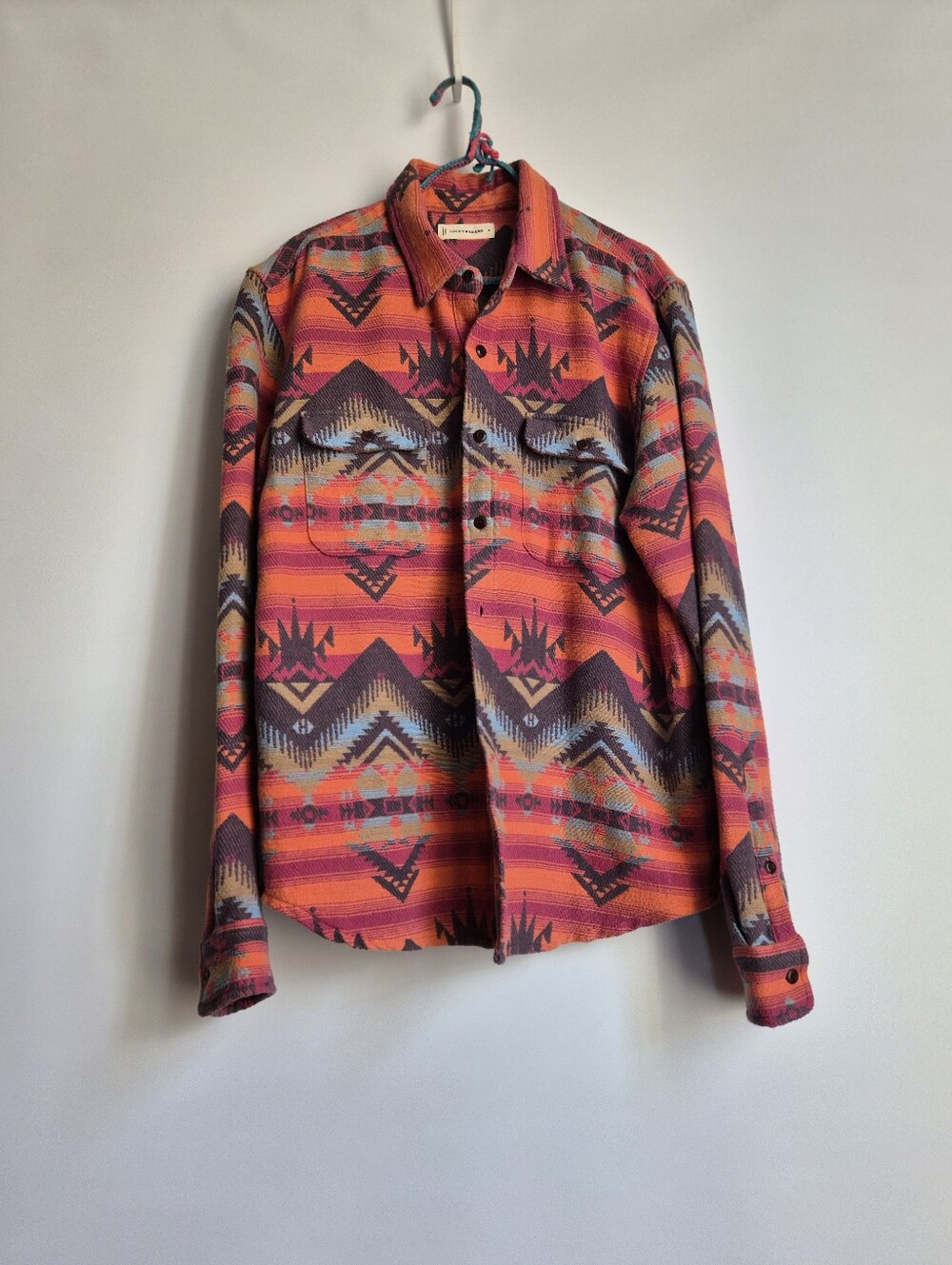 Lucky Brand Southwest Blanket Shirt Jacket Medium Desert Core Vintage Boho Vibe